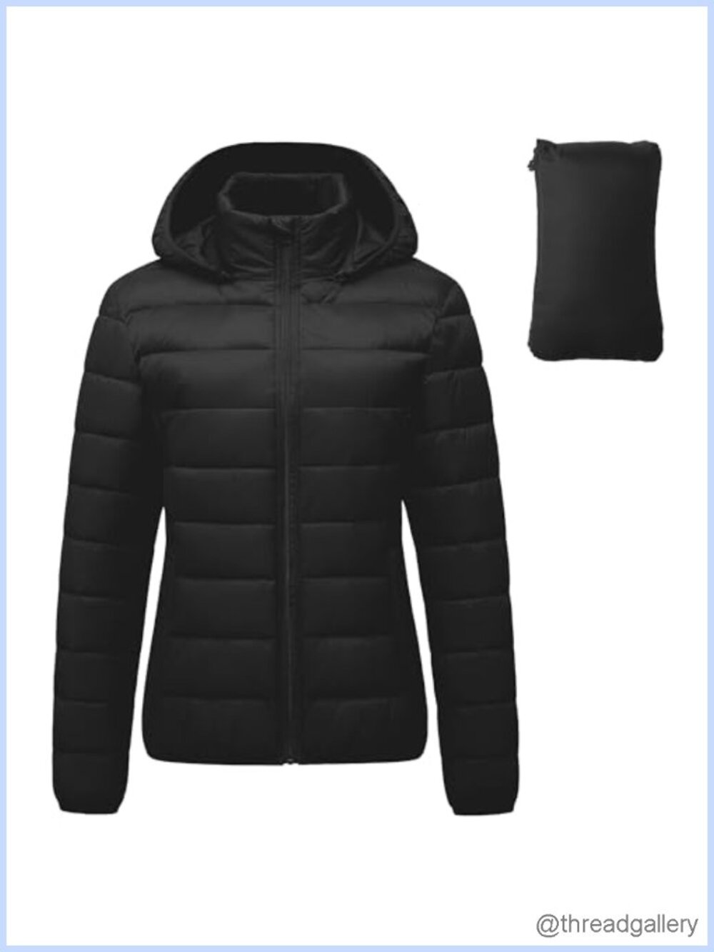Women's Packable Puffer Jacket Lightweight Waterproof Hooded Coat